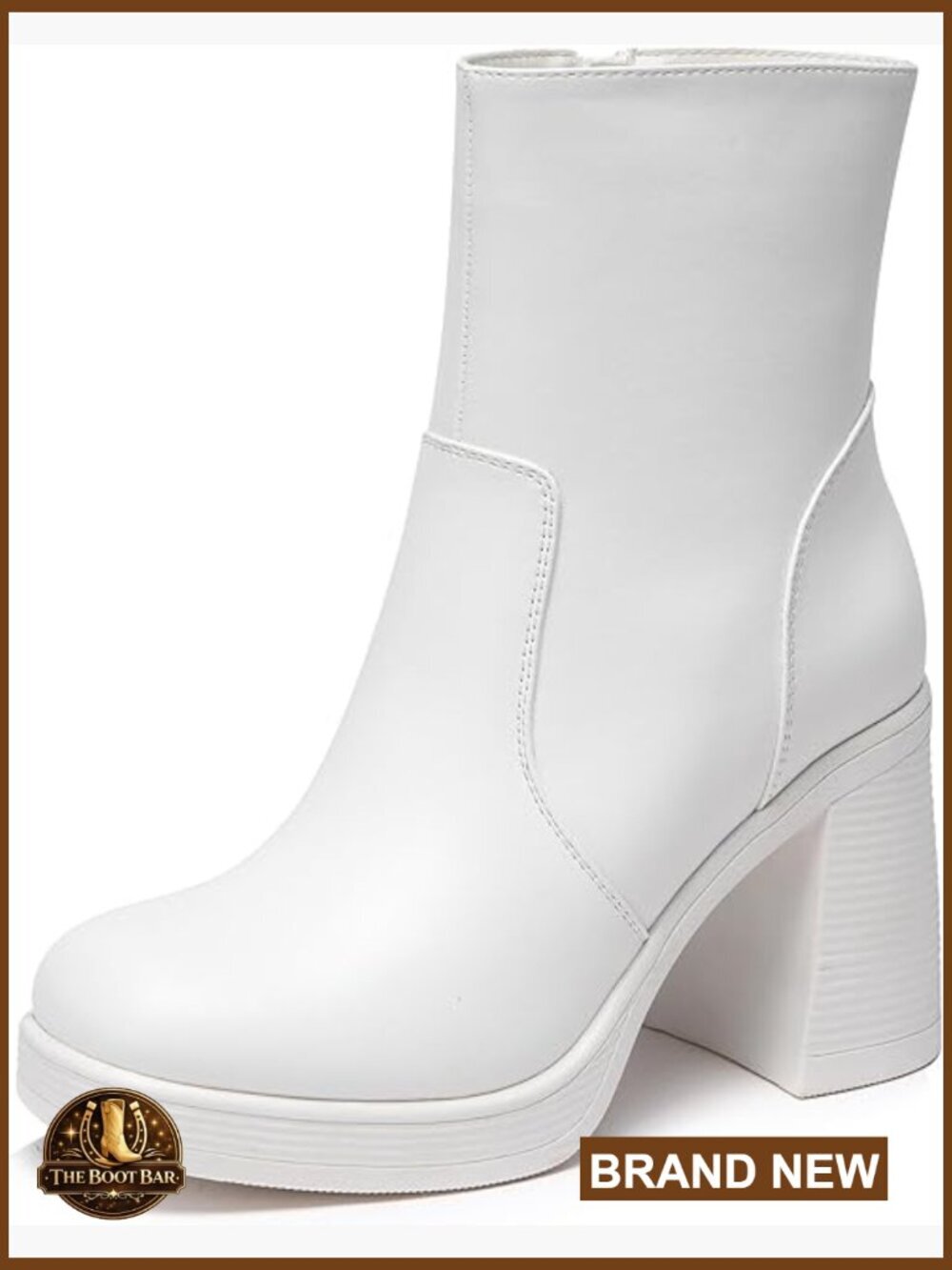 Platform Gogo Ankle Boots with Chunky Block Heel